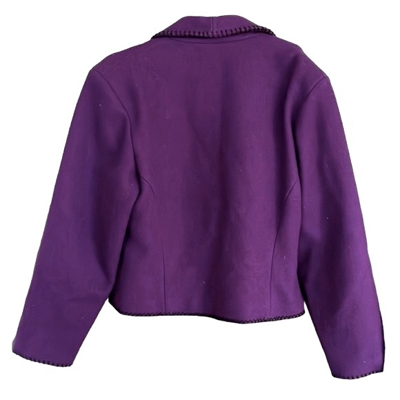 Vintage Western Coat Purple Wool Retro Southwest Blazer Jacket Size Small - Picture 3 of 7